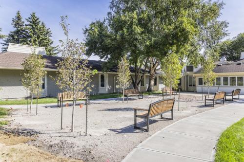 New sitting and activity area in the back section of Bow Valley, space will be enclosed for residents’ security.